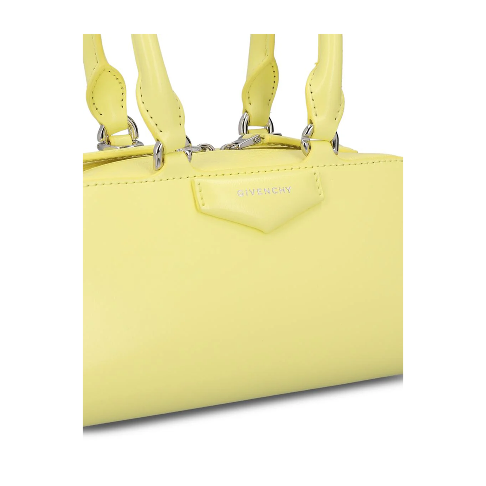 Antigona East-West Mini Bag Leather Acid Yellow - Image 4