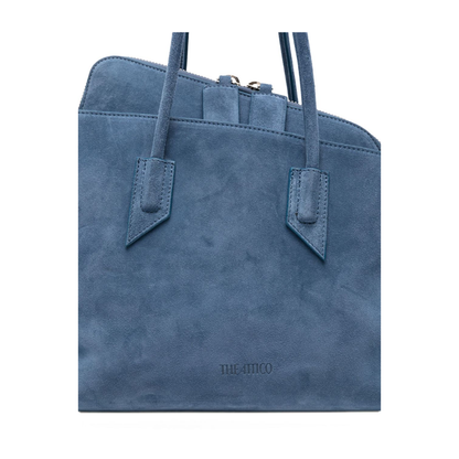 La Passeggiata Medium Suede Top Handle Bag - Sapphire Blue - Image 4