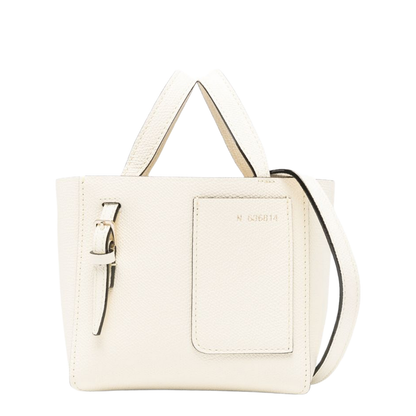 Micro Leather Bucket Bag White - Image 1