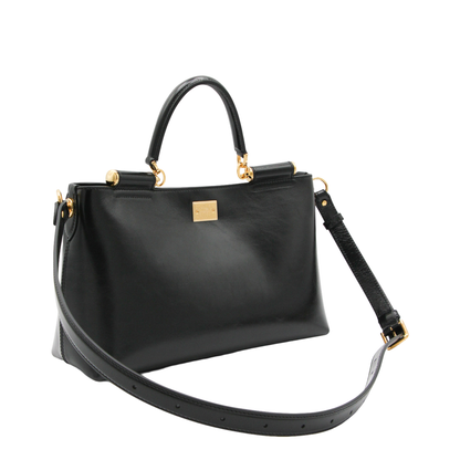 Vittoria Medium Calfskin Handbag - Black - Image 3