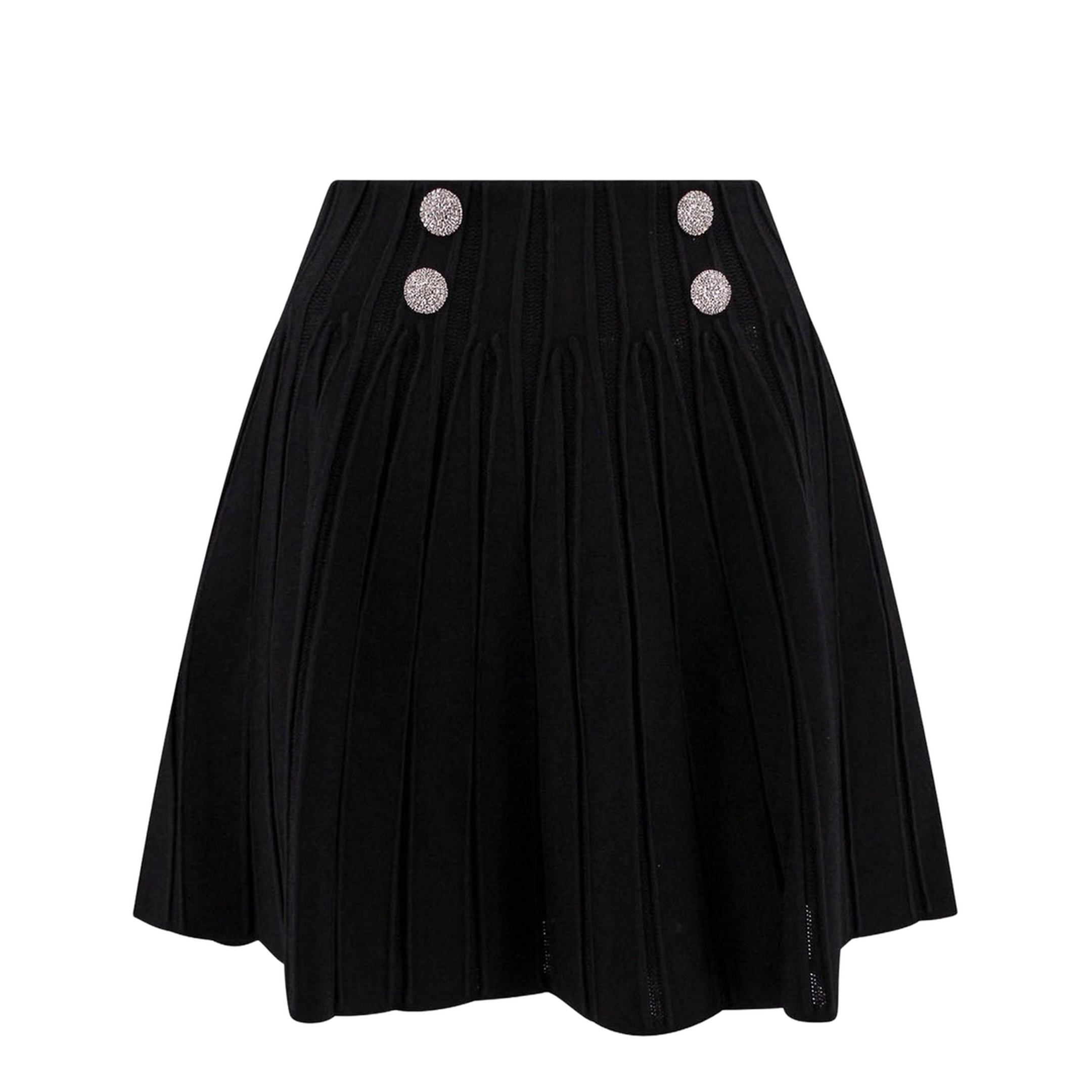 Tweed Pencil Skirt Frayed Hem Black - Image 1