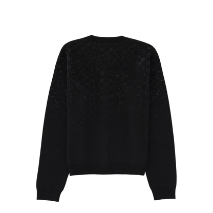 Fine Wool Cardigan with Crystals - Image 3