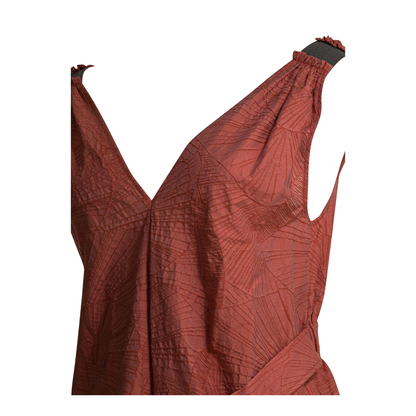 Floral Motif Long Dress Orange - Image 3