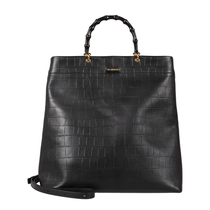 Crocodile Embossed Leather Tote Bag - Image 1