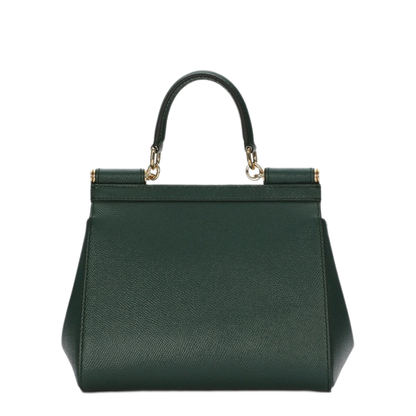Sicily Small Calfskin Top-Handle Bag - Green - Image 3