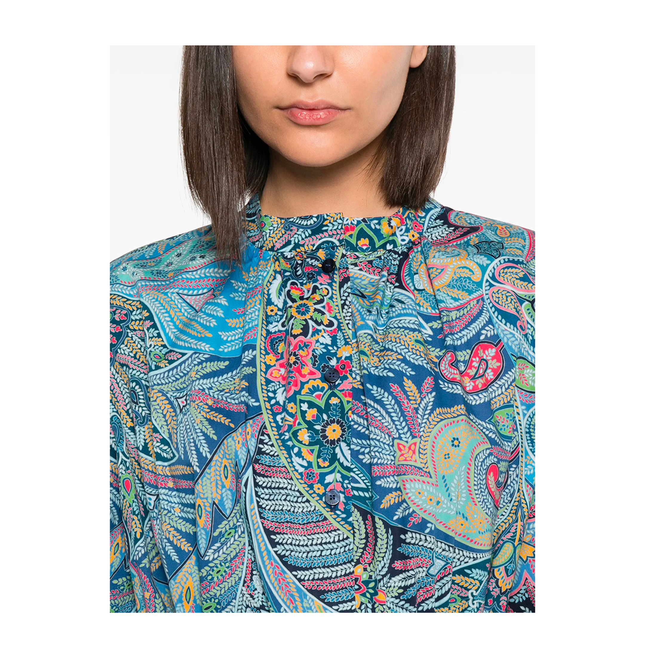 Paisley Print Cotton-Blend Shirt Dress - Image 2