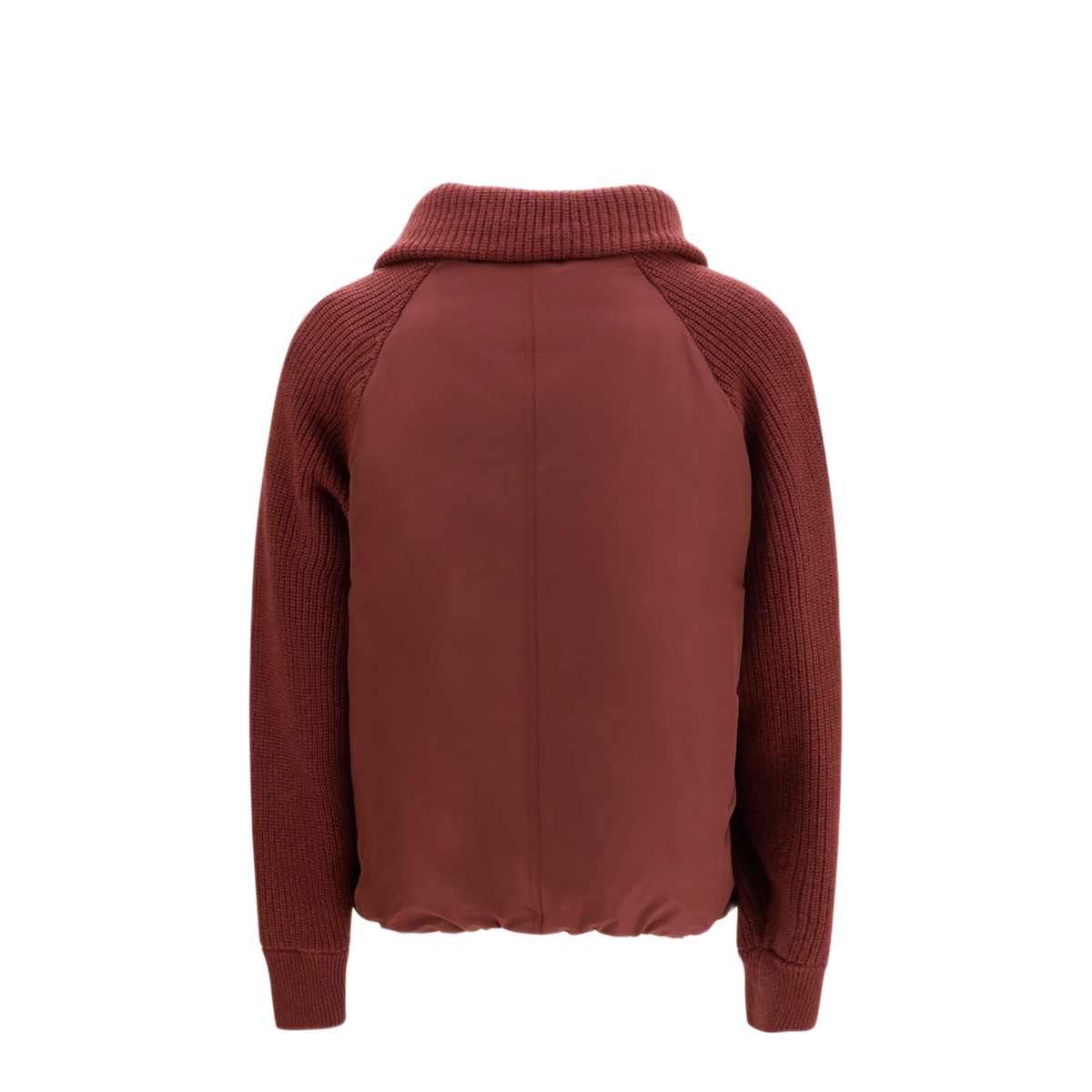 Down Jacket With Wool Sleeves - Image 2