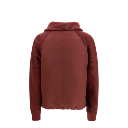 Down Jacket With Wool Sleeves - Image 2