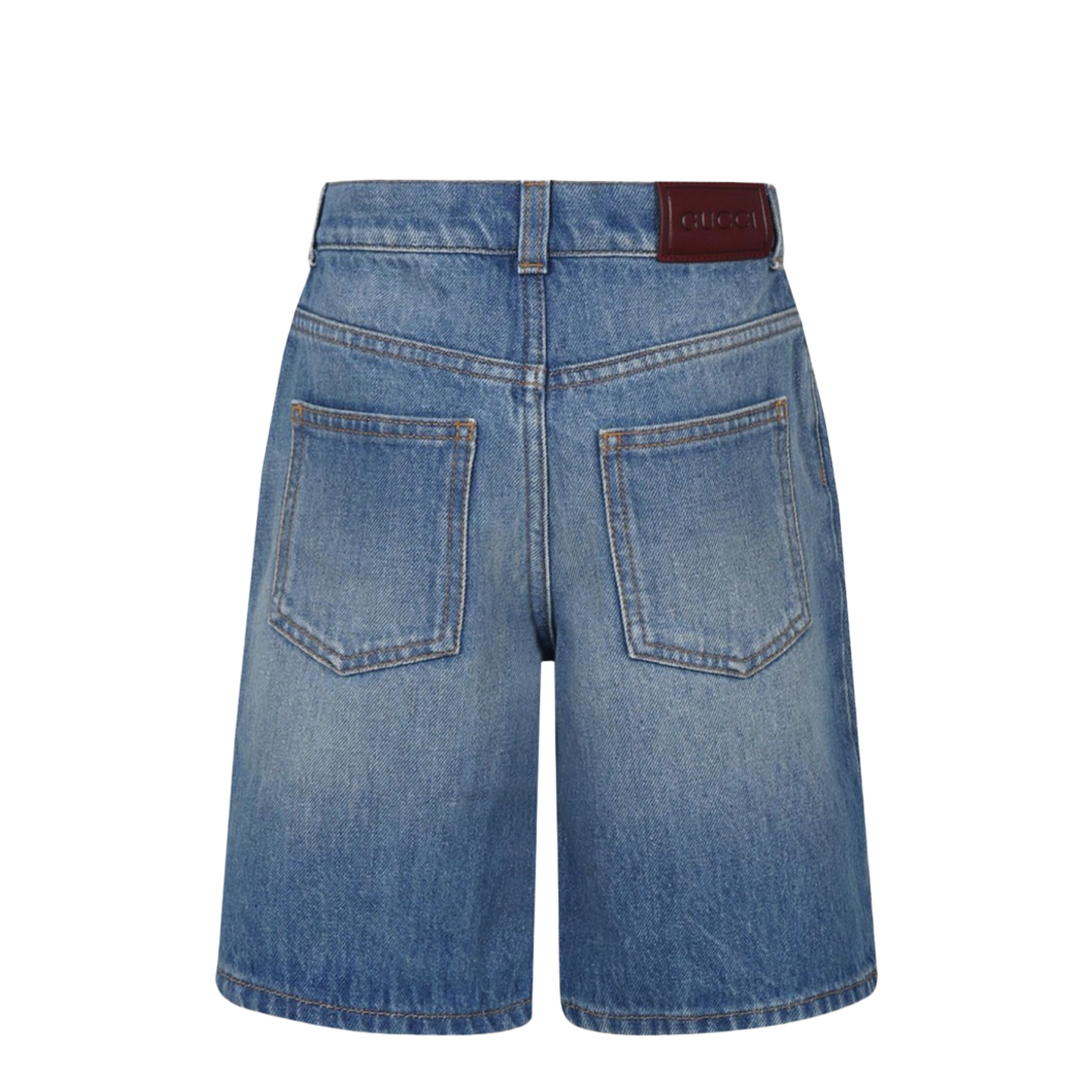 Denim Shorts with Web Ribbon - Image 2