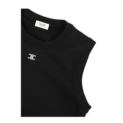 Crew Neck Waistcoat In Black - Image 2