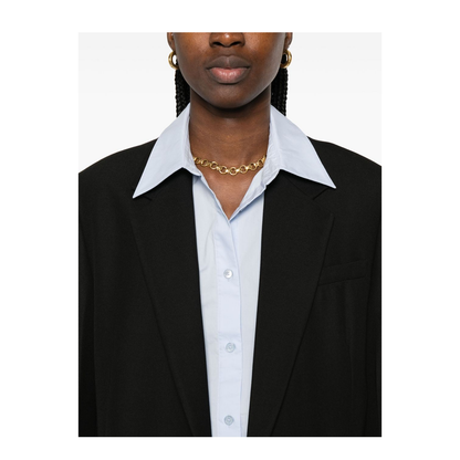 Wool Blend Single-Breasted Blazer Jacket - Image 3