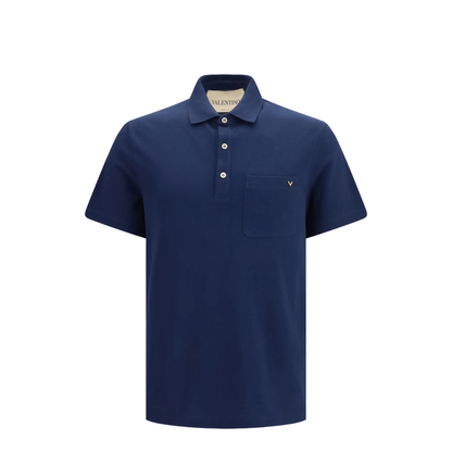 Cotton Piqué Polo with VLogo - Image 1