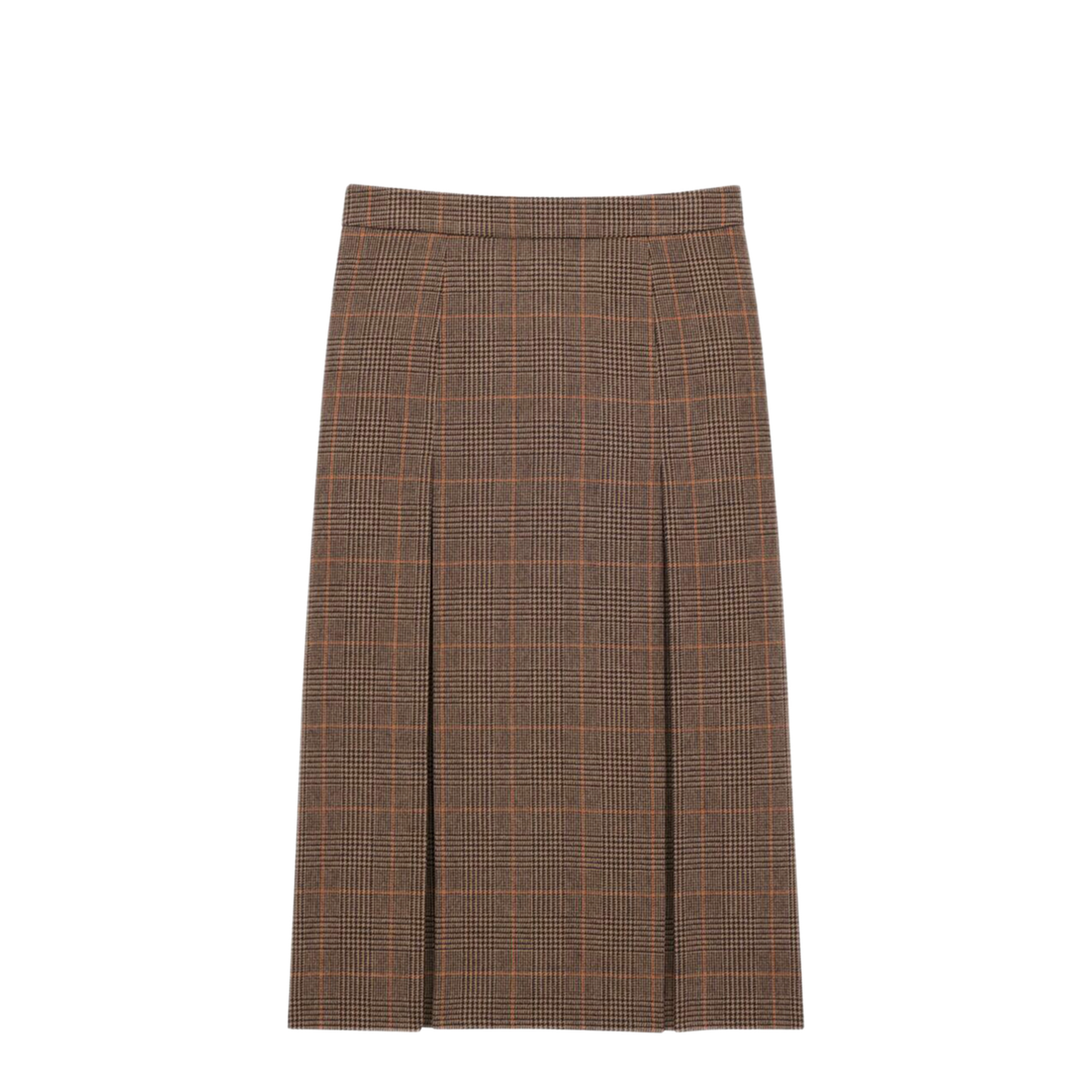 Midi Skirt in Wool and Cashmere Prince of Wales - Image 1