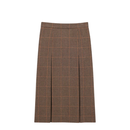 Midi Skirt in Wool and Cashmere Prince of Wales - Image 1