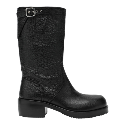Black Leather Biker Boots - Image 1