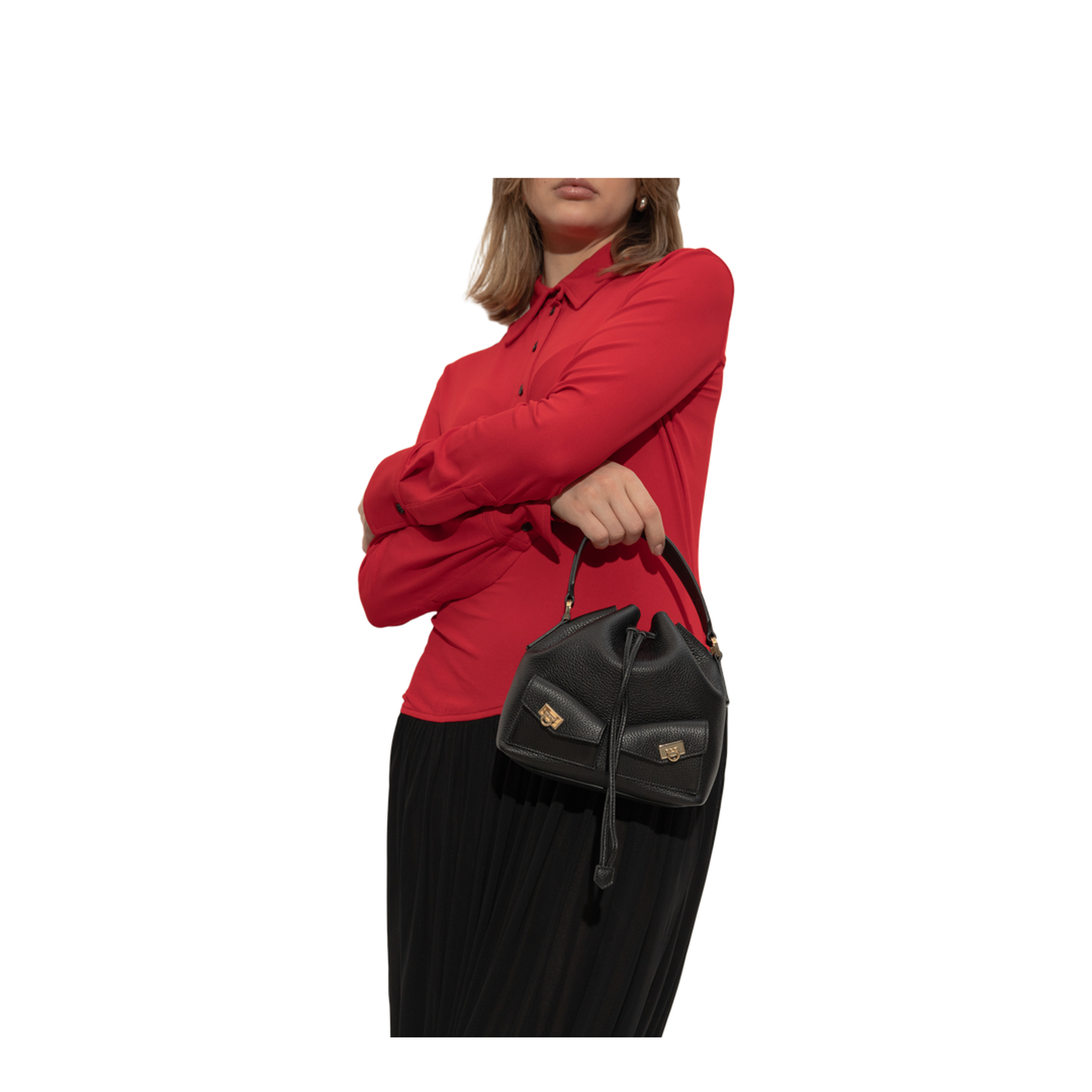 Leather Bucket Shoulder Bag - Image 2