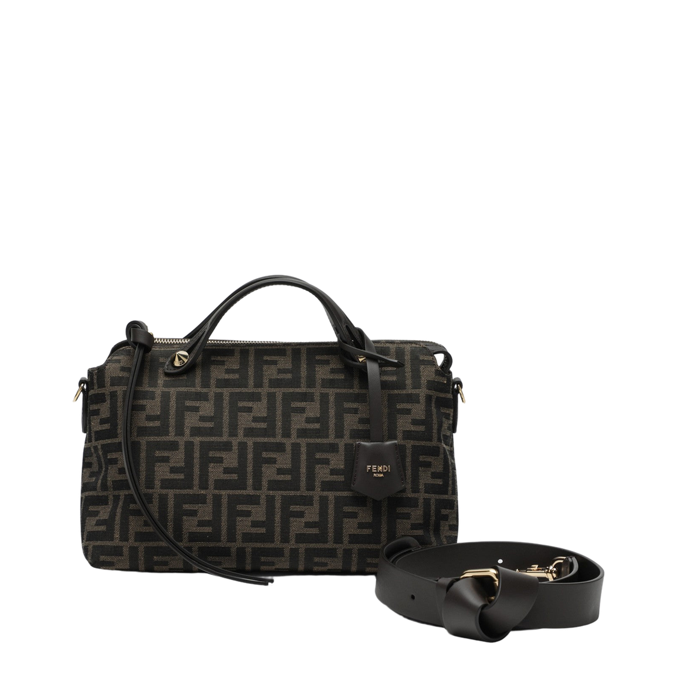 By The Way Medium Jacquard Shoulder Bags - Brown - Image 1