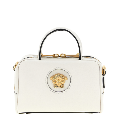 Medusa Plaque Perforated Hand Bag White - Image 1