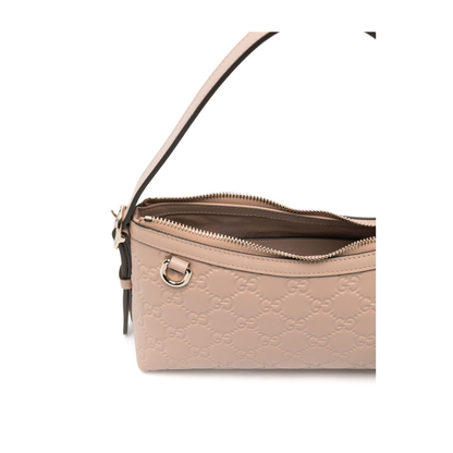 GG Emblem Small Embossed GG Leather Shoulder Bag - Powder Pink / Beige - Image 4