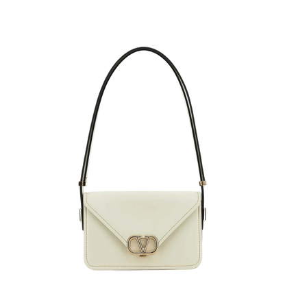Ivory Leather VLogo Crossbody Bag - Image 1