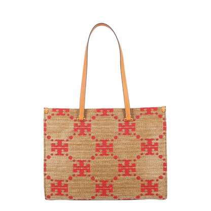T Monogram Straw Tote - Image 3