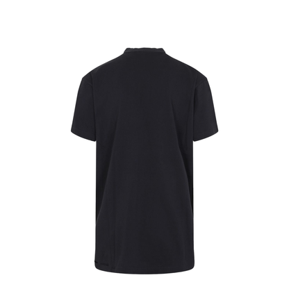 Black Mock Neck Drop Shoulder Short Sleeves - Image 3