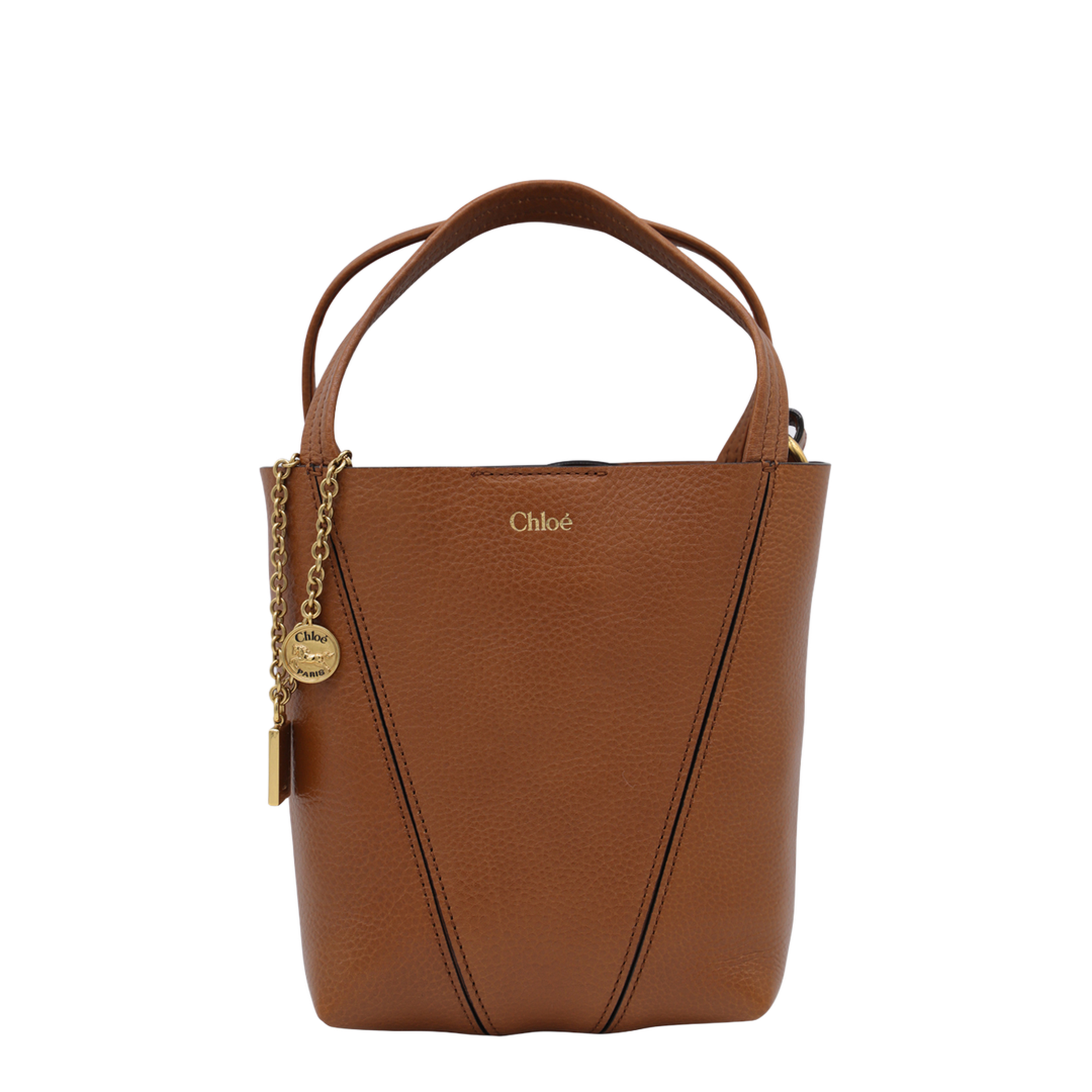 Small Spin Tote Bag in Grained Leather - Image 2