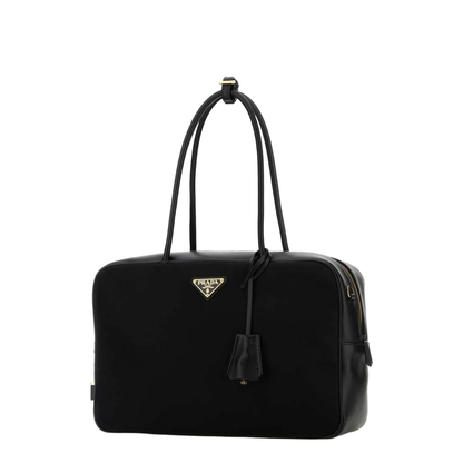 Black Leather And Re-nylon Handbag - Image 2