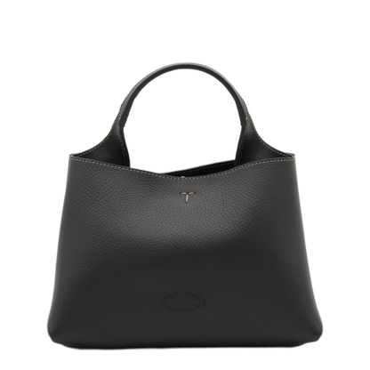 T Timeless Micro Hammered Leather Handbag - Black - Image 1