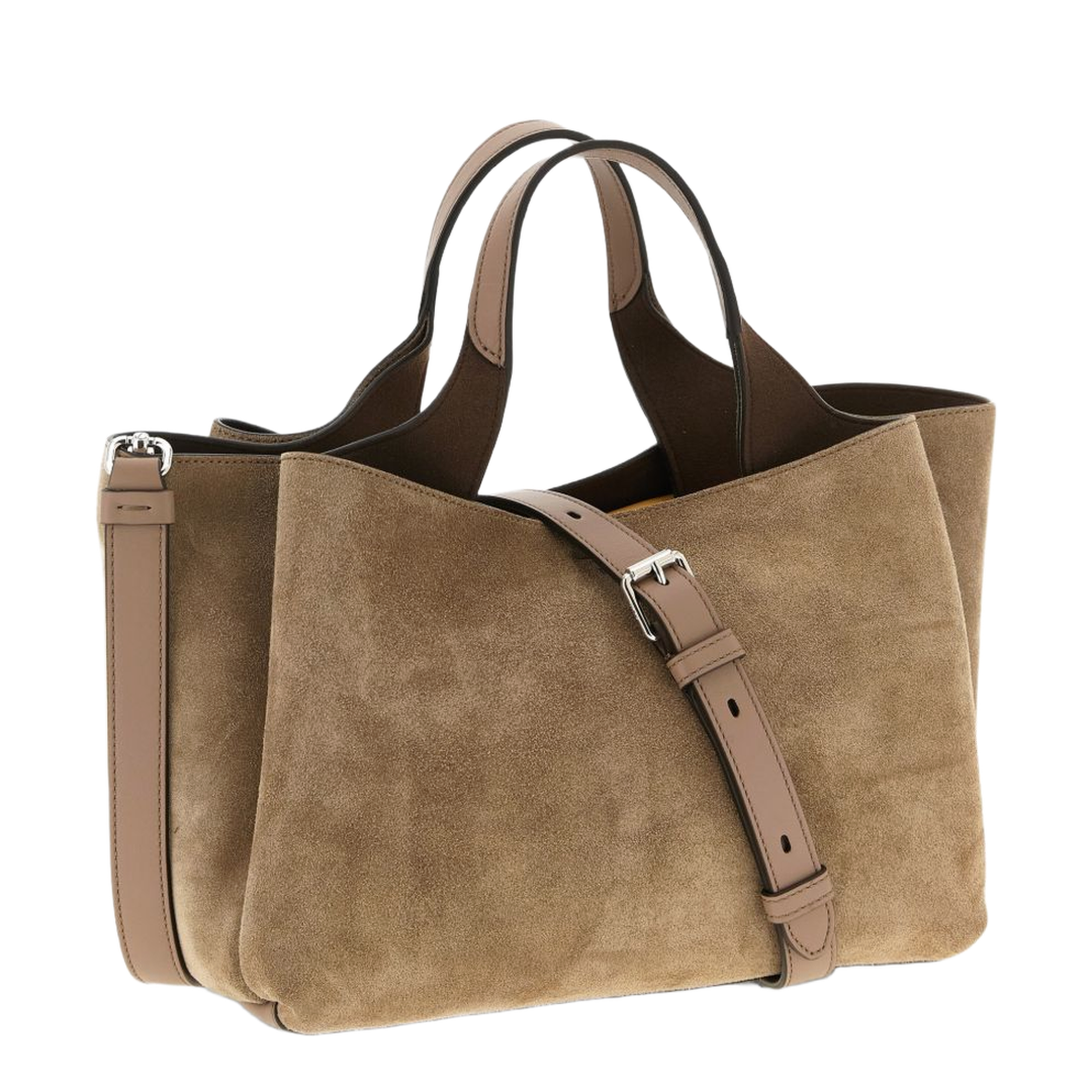 Brown Double Top Handle Tote - Image 3