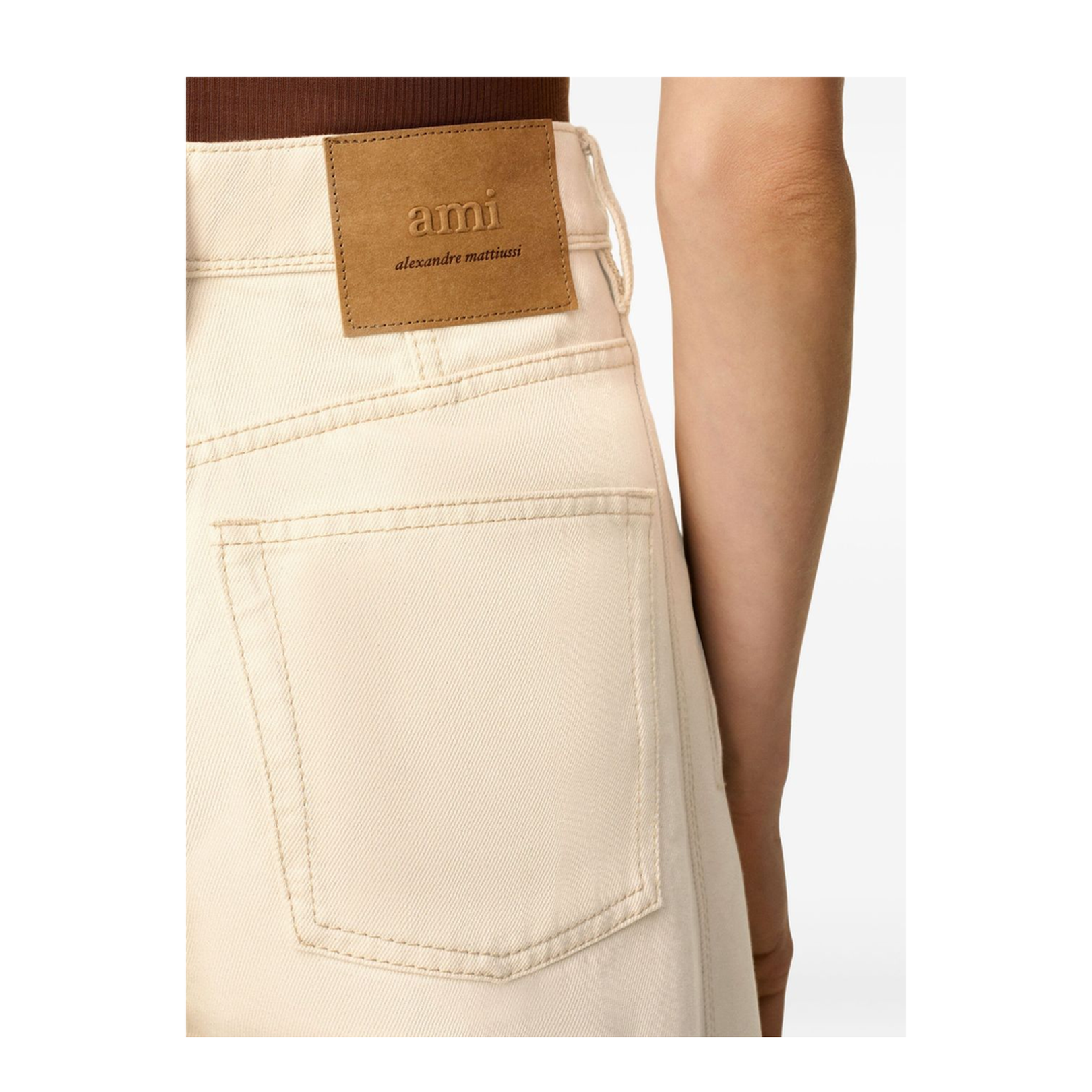 White Cotton Super Wide Fit Jeans - Image 4