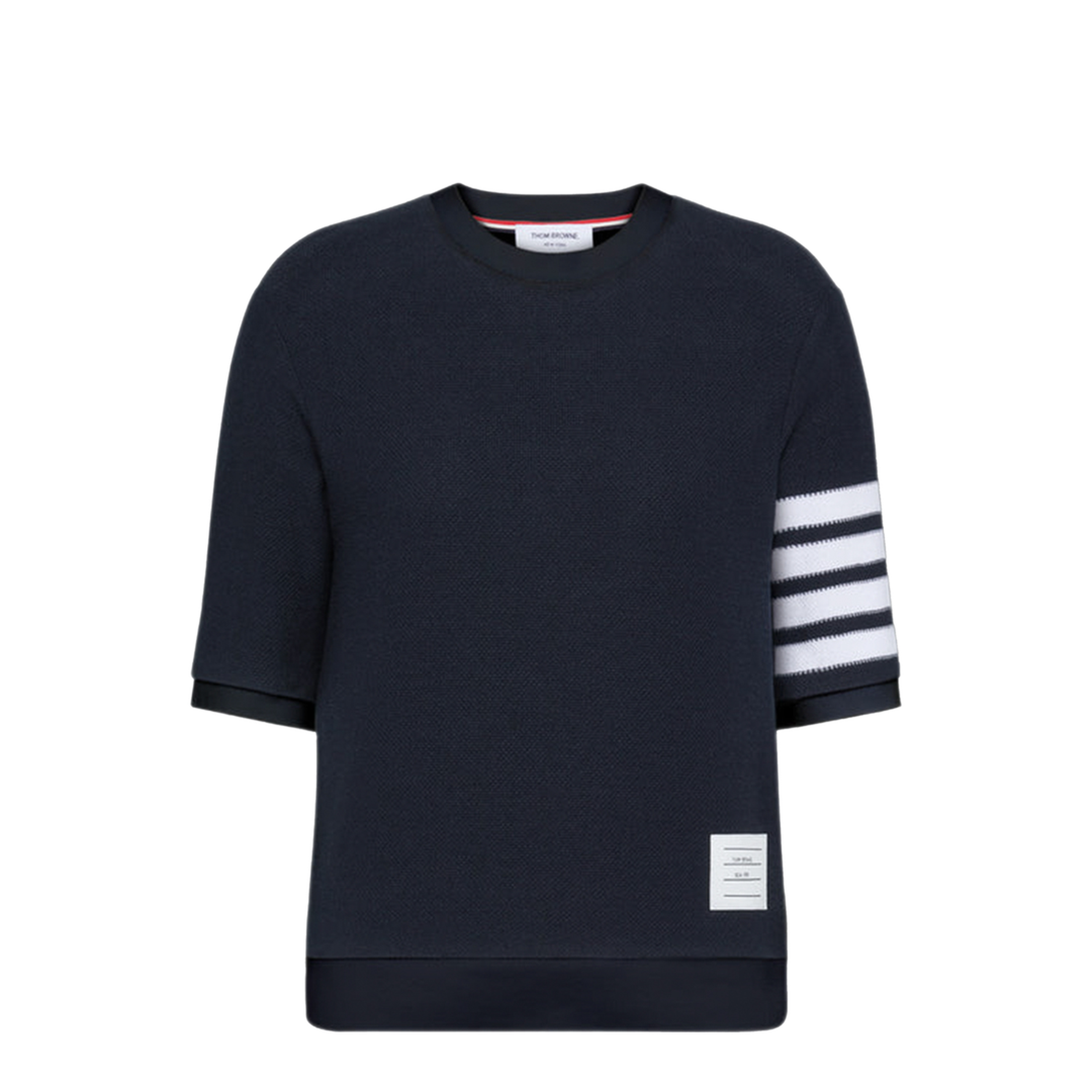Textured Cotton Piqué 4-Bar T-Shirt - Image 1