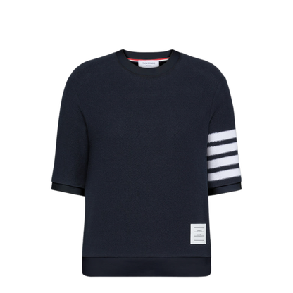 Textured Cotton Piqué 4-Bar T-Shirt - Image 1