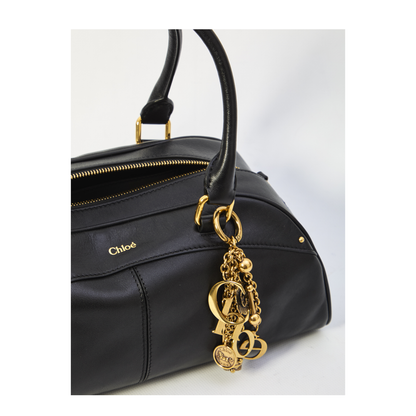 Bowling Bag in Soft Leather Black - Image 4