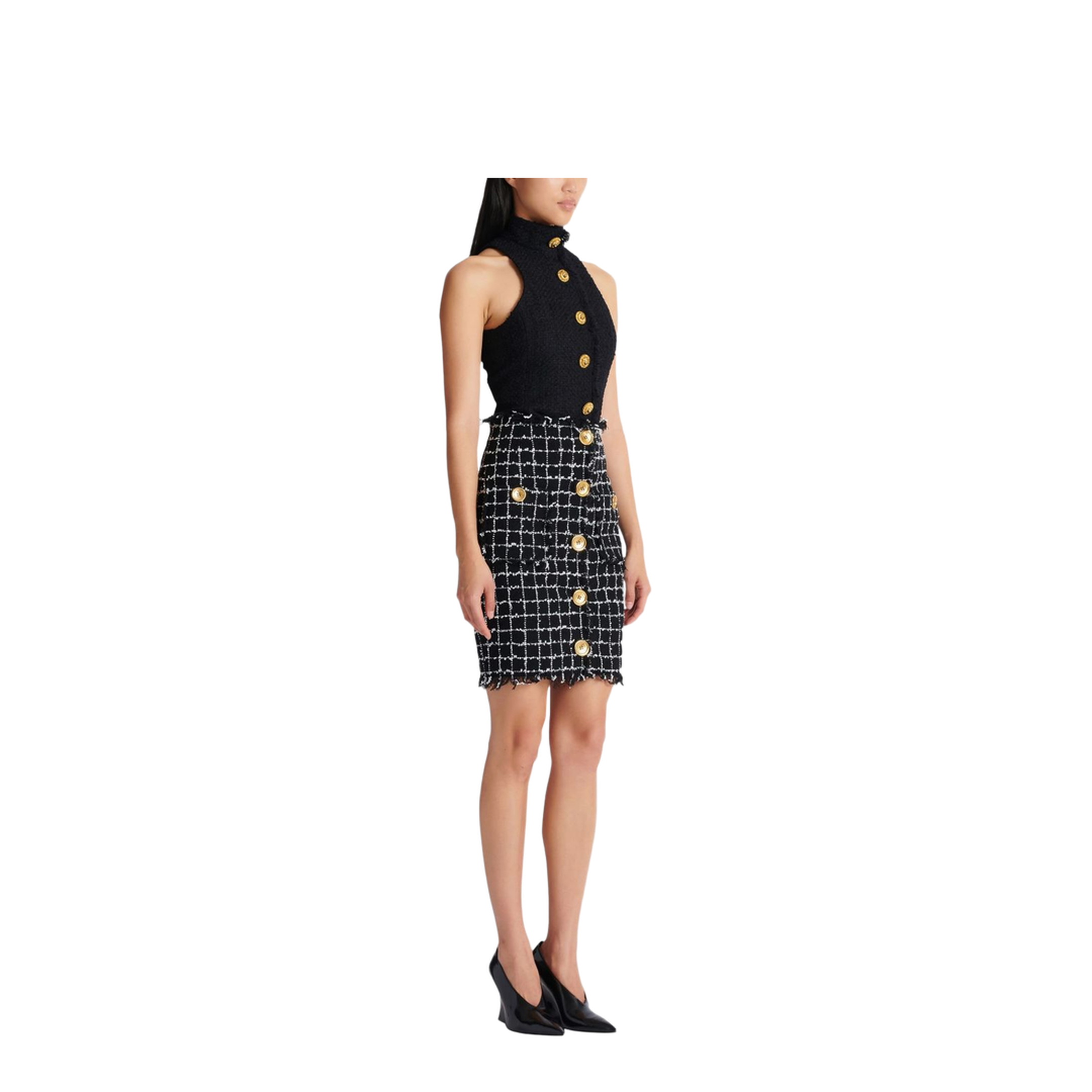 Women's Skirt Grid Pattern - Image 3