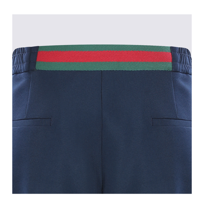 Technical Panama Sportswear Trousers in Dark Blue - Image 7