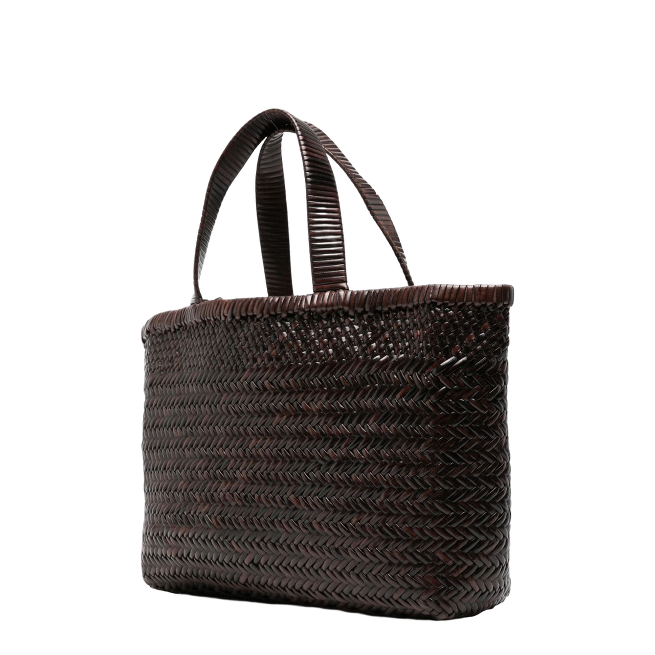 Sunset Medium Leather Tote - Dark Brown - Image 2
