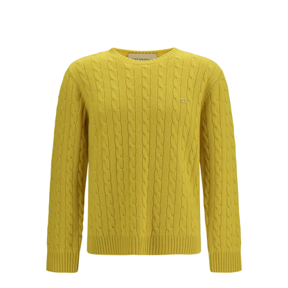 VLogo Cable-Knit Cashmere Sweater - Image 1