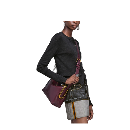Scene Medium Smooth Leather Shoulder Bag - Dark Port - Image 7