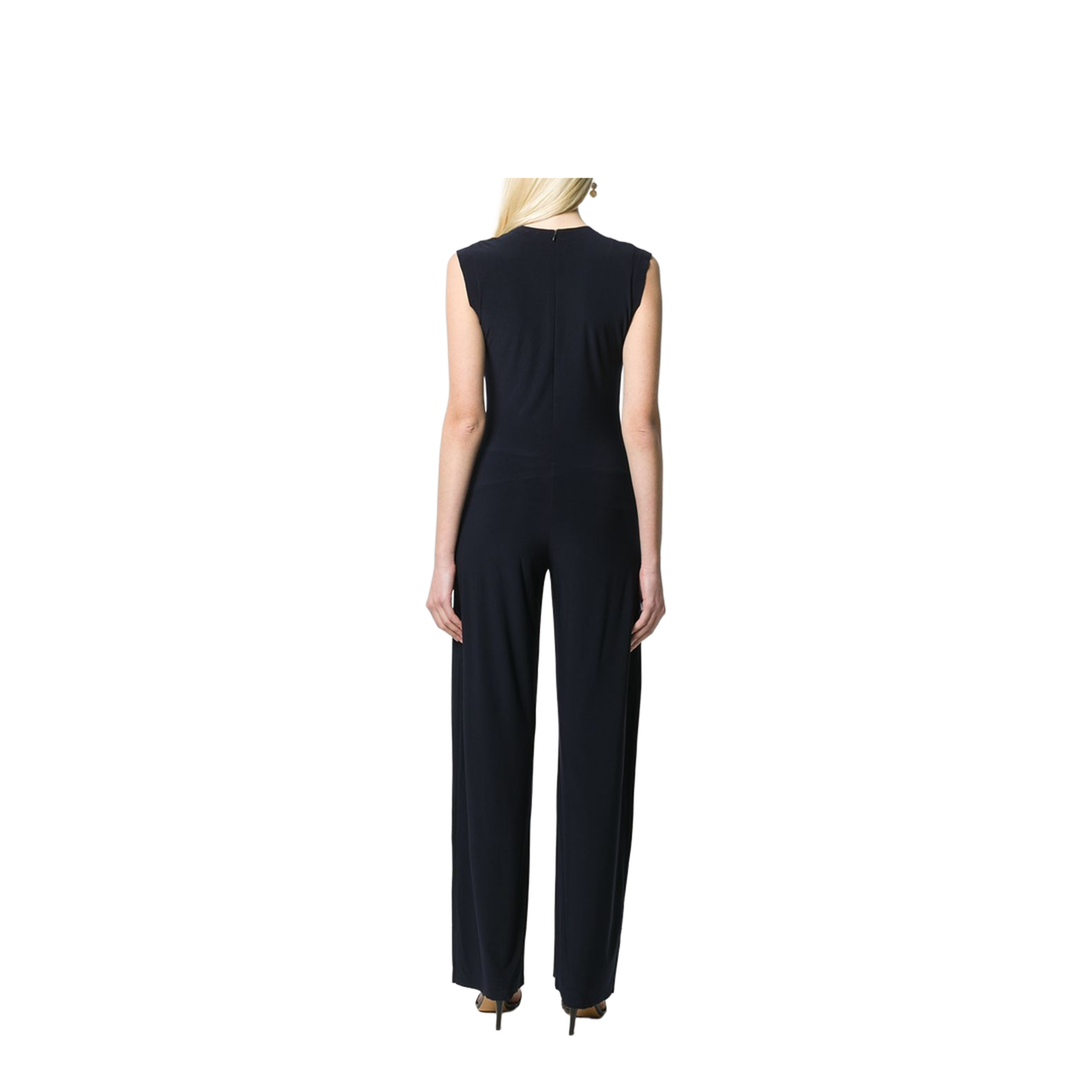 Stretch Fabric Jumpsuit - Dark Blue - Image 3