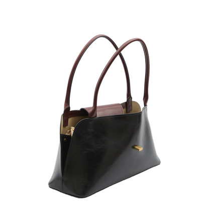 Vivian Medium Calf Leather Shoulder Bag - Aj Black Rosewood - Image 4