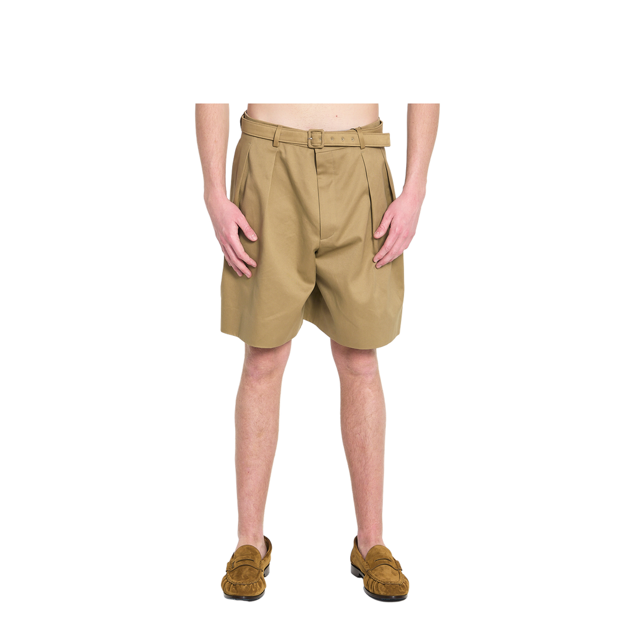 Cotton Drill Shorts with Belt - Image 1