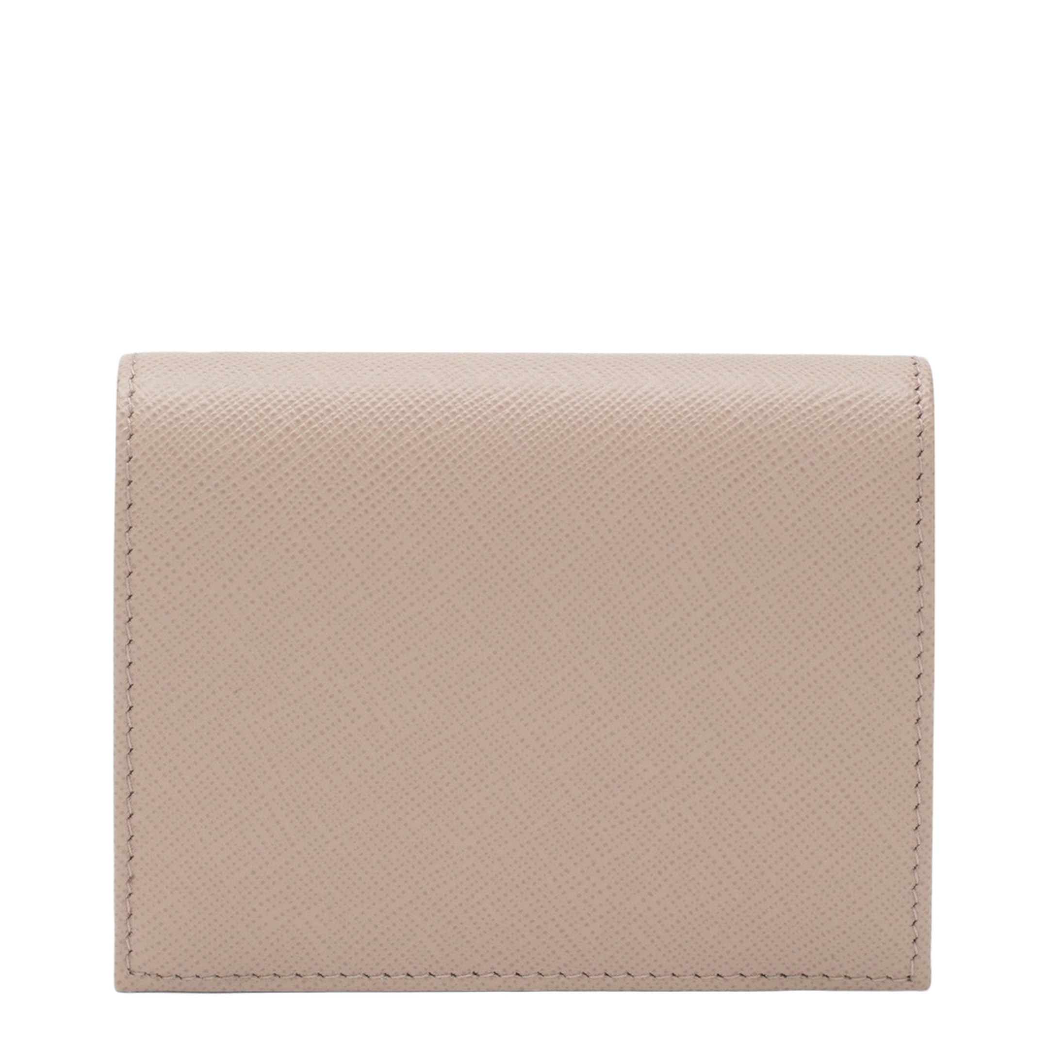 Logo Plque Saffiano Leather Wallet, Gold Hardware - Image 2