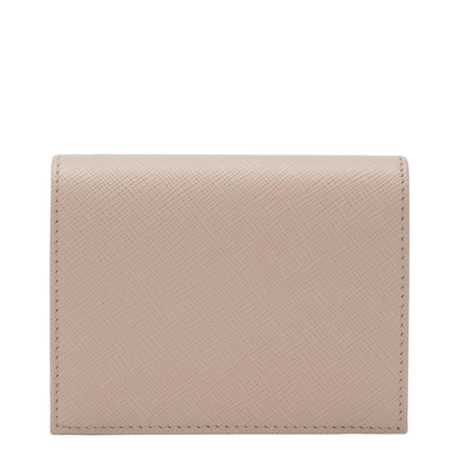 Logo Plque Saffiano Leather Wallet, Gold Hardware - Image 2