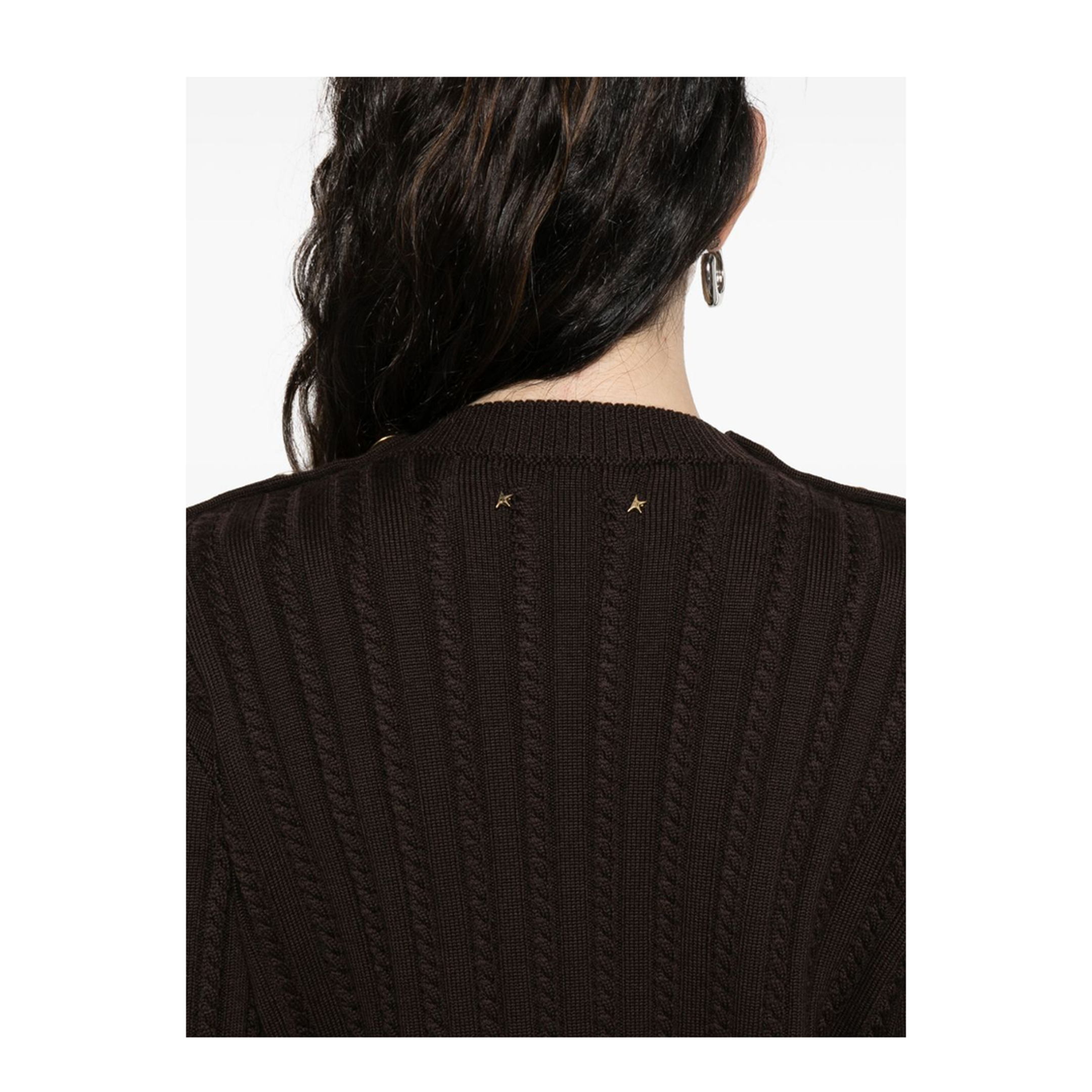 Coffee Brown Crew Neck Long Sleeve Sweater - Image 4