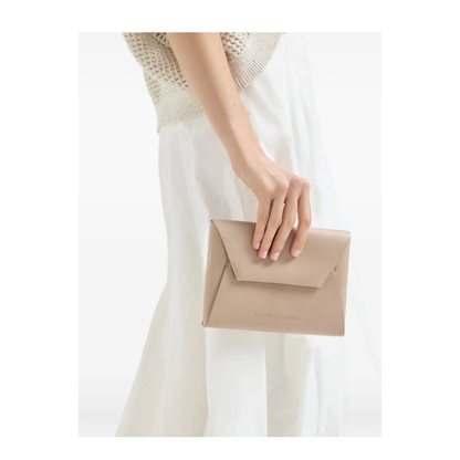 Calfskin Duo Pochette Clutch Bag - Buff - Image 2