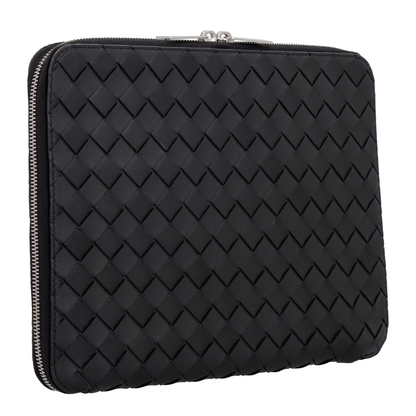 Intrecciato Leather Laptop Bags - Black - Image 3