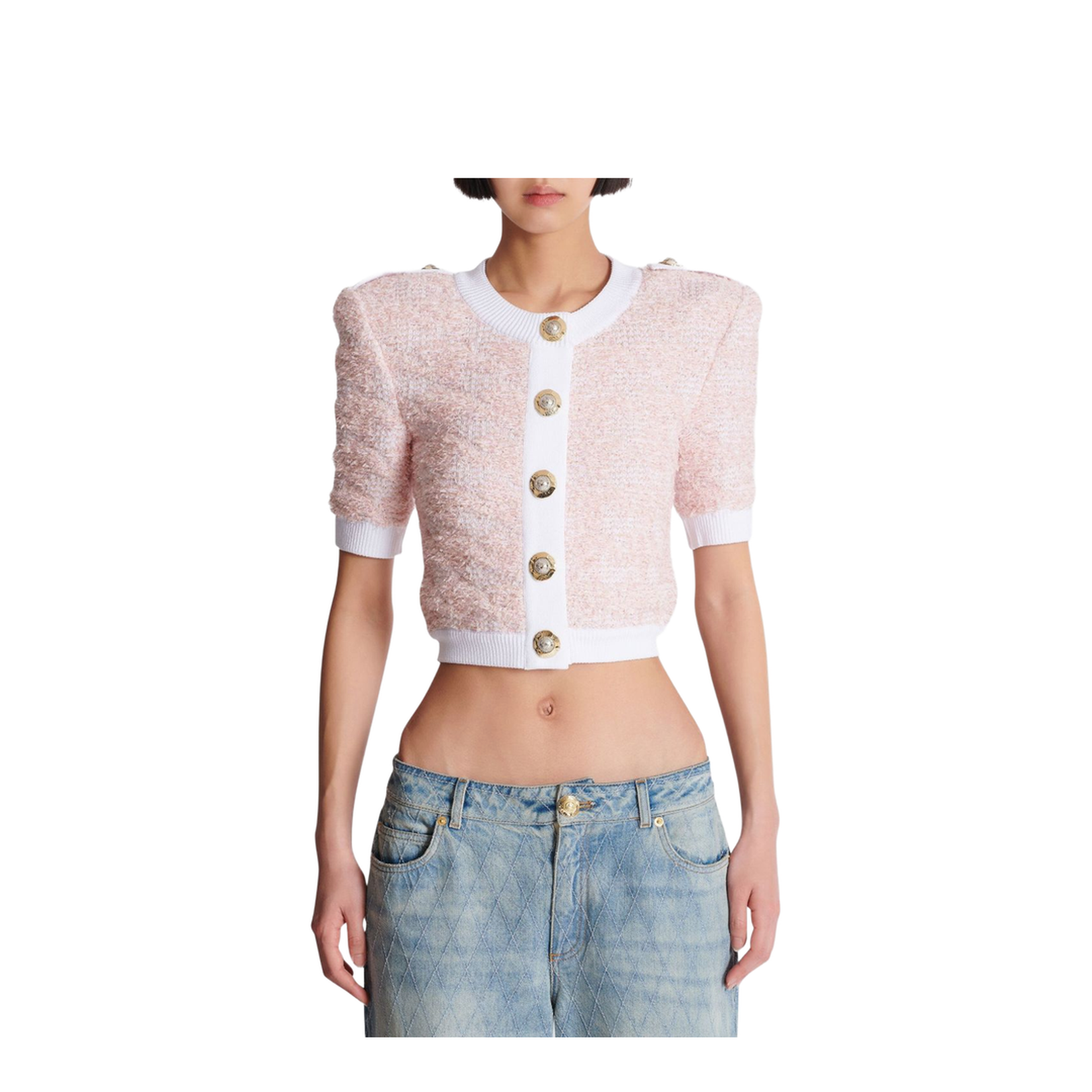 Short-Sleeved Knit Cardigan - Image 4