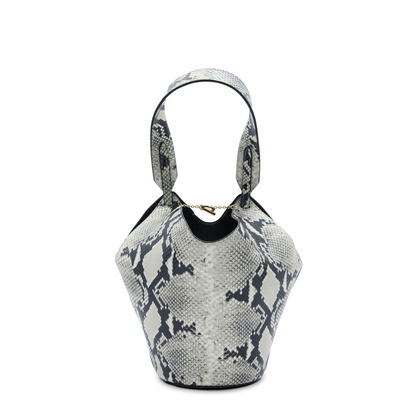 Lotus Mini Python-Embossed Calfskin Tote - Natural - Image 3