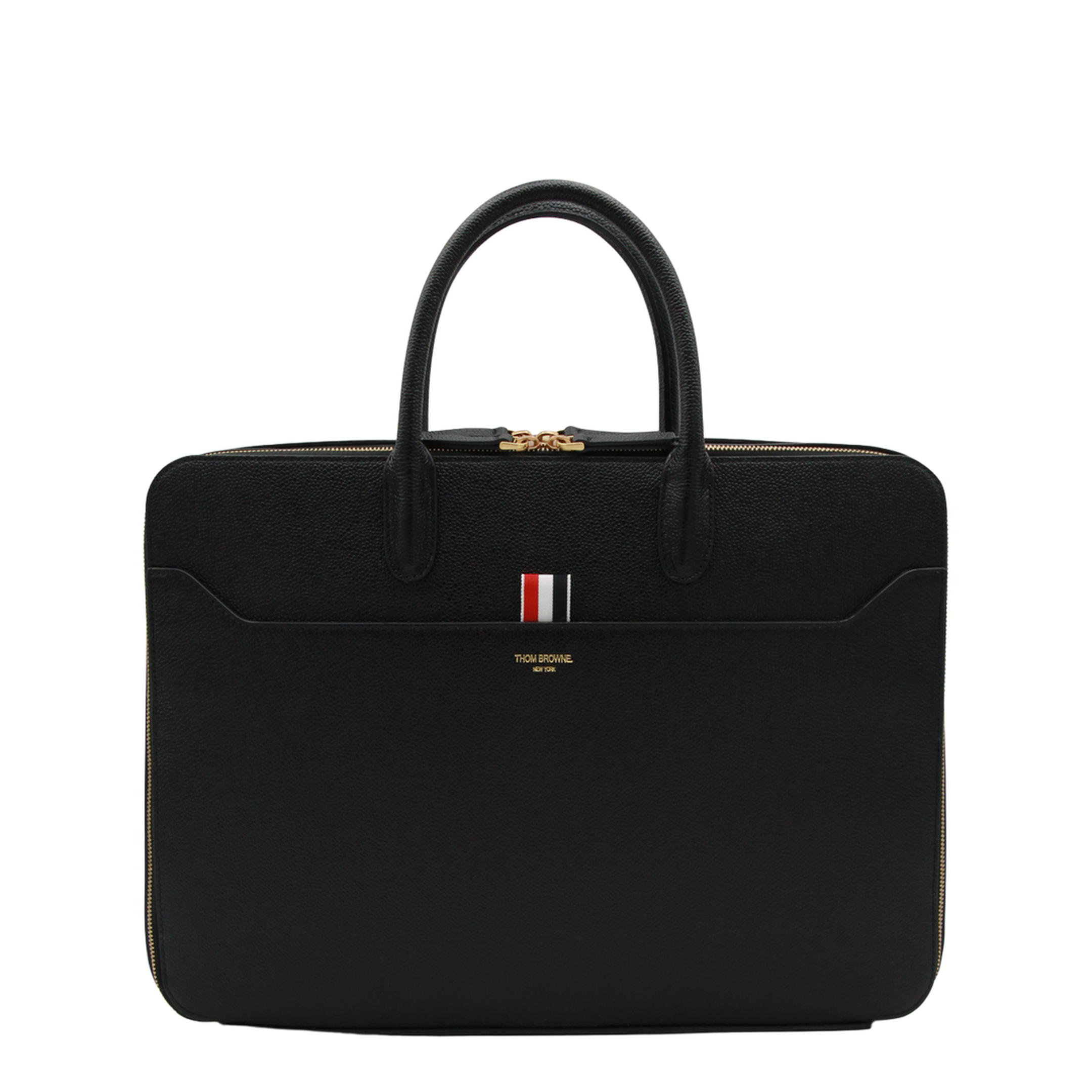 Black Double Brass Zipper Bag - Image 2
